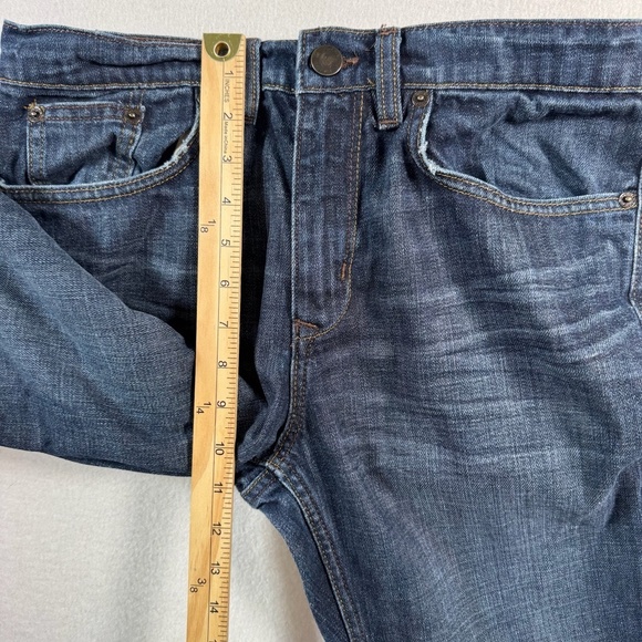 Black Brown 1826 Jeans Mens 30x30 Blue Straight Classic Fit Mid Rise Dark Wash - Picture 9 of 13